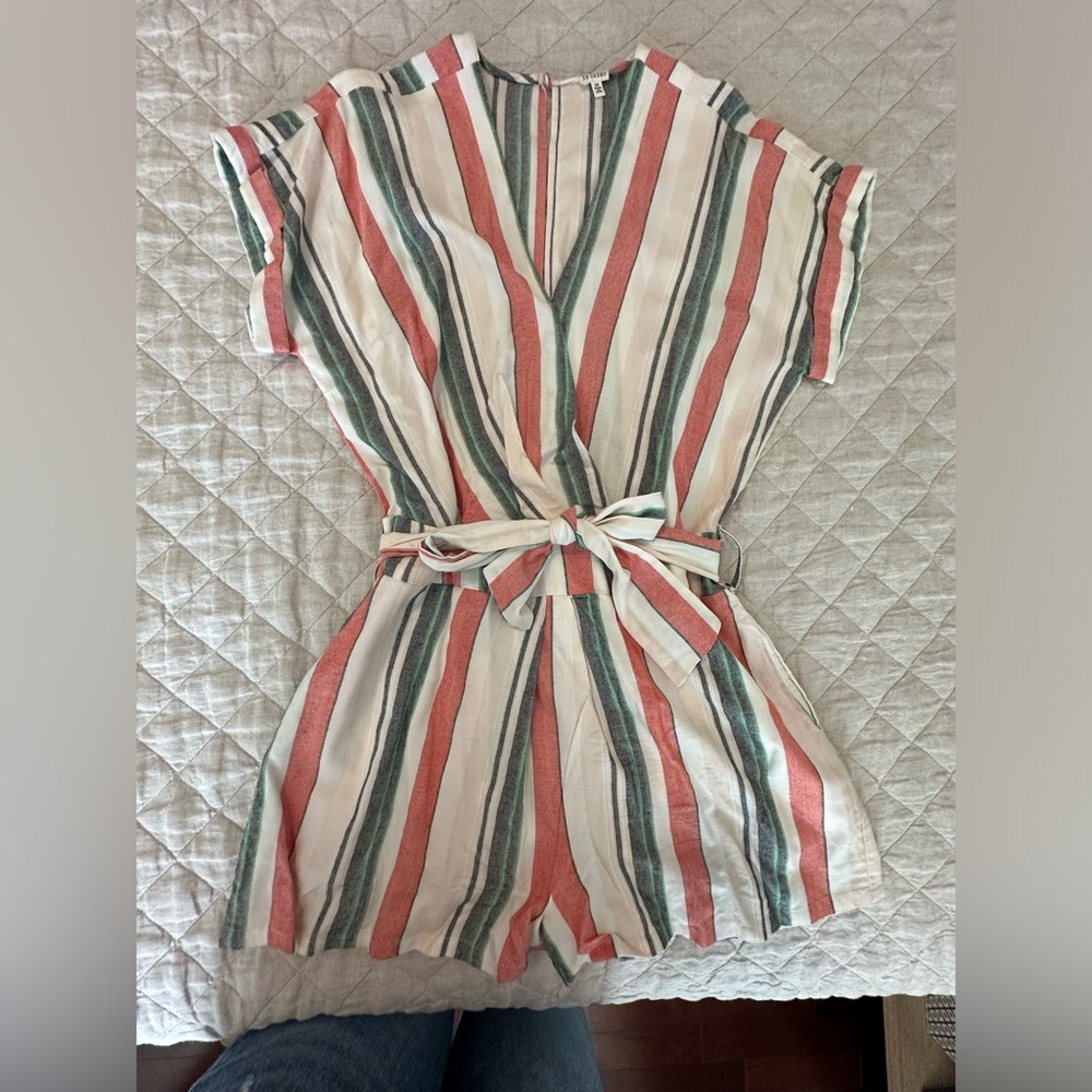 En Crème striped romper